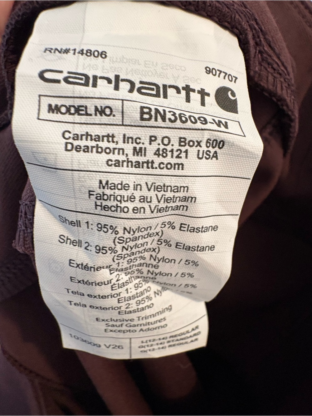 Like new! Women’s Large Carhartt Leggings in Deep Burgundy - Picture 6 of 6